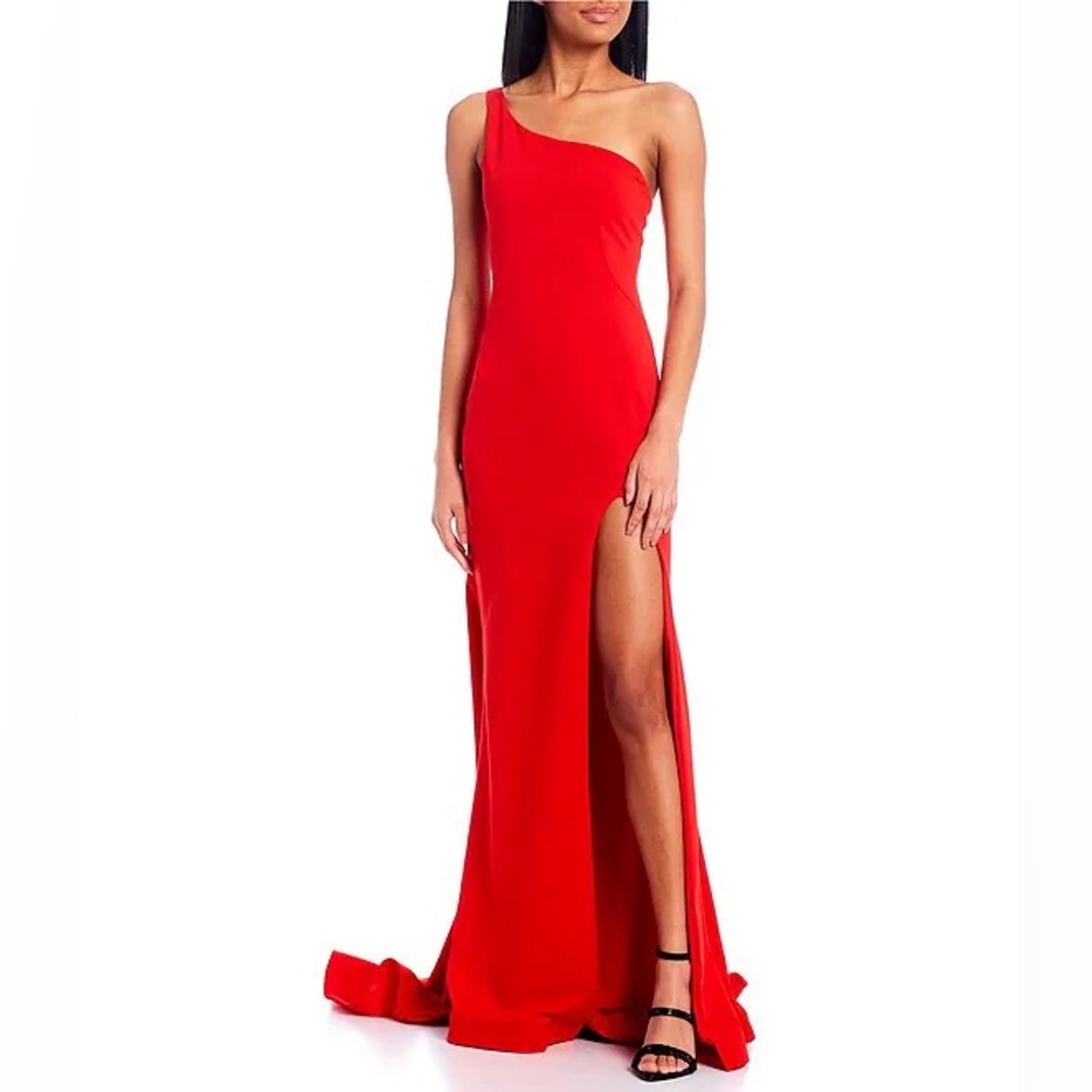 Red Gown with High Slit